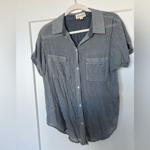 Anthropology Cloth & Stone Striped Button-Down Short Sleeve